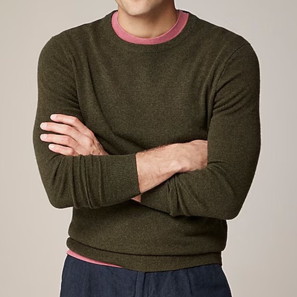 J. Crew Other - J Crew 100% Cashmere Men’s Crewneck Sweater in Olive Green size Large